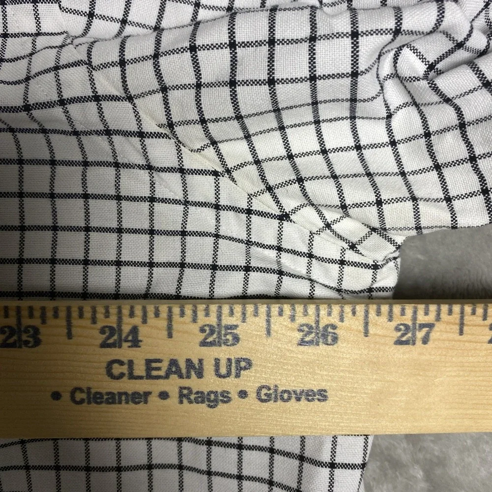 Polo Ralph Lauren Men's XLT  XL Tall White Black Windowpane Check Shirt